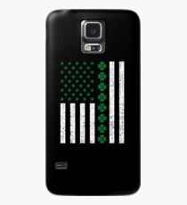 Weinlese-irische amerikanische Flagge - Shamrock-Hemd St. Patricks Tages Hülle & Klebefolie für Samsung Galaxy