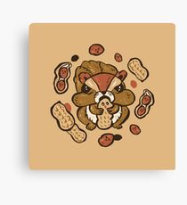 Squirrel eating peanuts Canvas Print
