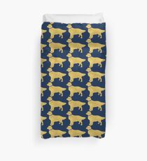 Preppy Golden Retriever Duvet Cover
