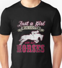 Girl loves horse show jumping Unisex T-Shirt