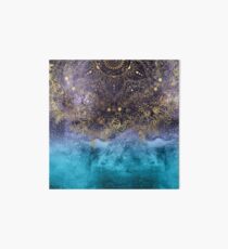Gold floral mandala and confetti image Art Board Print