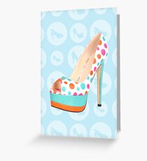Tarjeta de felicitación zapato de punta abierta de tacón alto