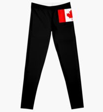 Kanadische Flagge, Nationalflagge von Kanada, Kanada, "A Mari Usque Ad Mare" rein und einfach, auf Schwarz, Leggings