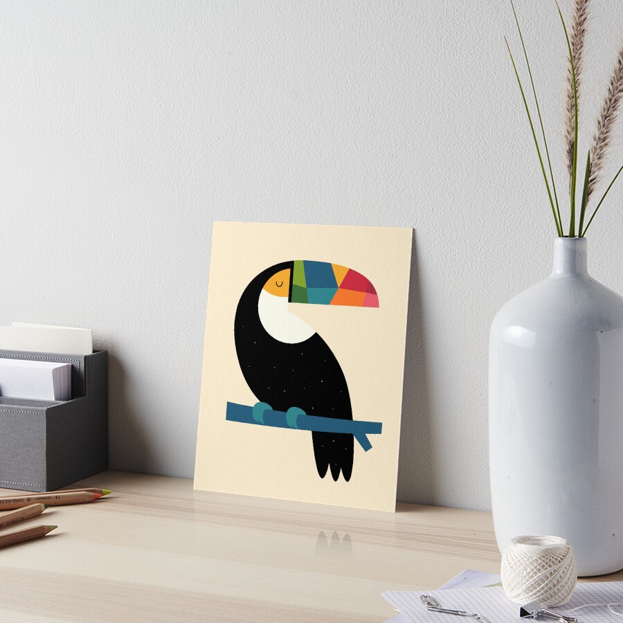 Rainbow Toucan Art Board Print