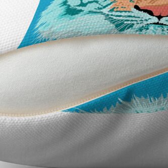 Alternate view of Tiger In Teal And Aqua Throw Pillow