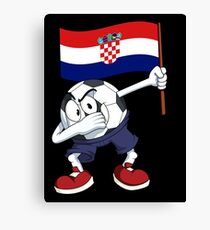 Croatia Dabbing Soccer Ball Canvas Print