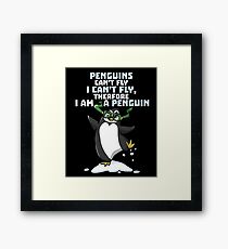 Funny Penguin Cartoon Graphic Design Framed Print