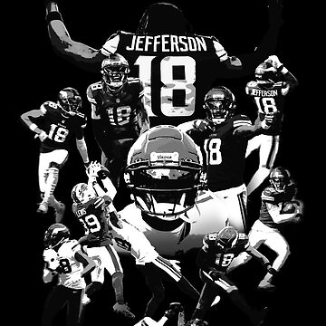 Justin Jefferson Minnesota Vikings NFL Football Black Crew T-Shirt S-3XL