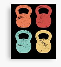 Kettlebells Abstract Art Shirt, Cool Fitness and Gym T-Shirt Canvas Print