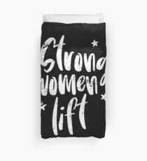 Ascenseur de femmes fortes, gymnase mignon et T-shirt de motivation d'entraînement Housse de couette