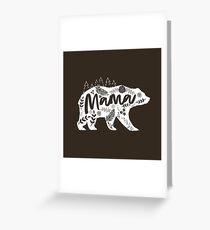 Mama Bear Floral Greeting Card