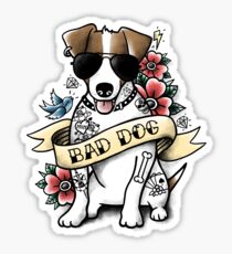 Bad dog jack russell terrier tattoo Sticker