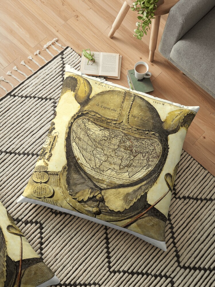 Fool S Cap Map Of The World Floor Pillow By Christinamorana