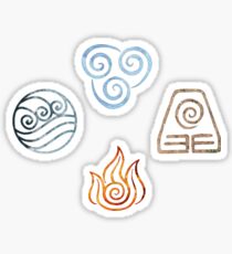 Pegatina Los cuatro símbolos de Avatar de Elementos