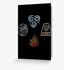 The four Elements Avatar symbols Greeting Card