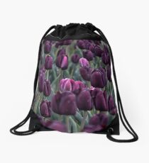 Tulip field Drawstring Bag