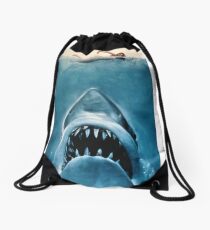 Jaws movie poster Drawstring Bag
