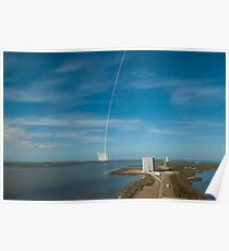 SpaceX Falcon Heavy Launch Langzeitbelichtung (8K-Auflösung) Poster