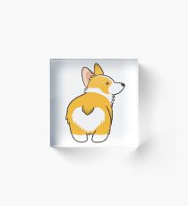 Corgi Heart Butt Acrylic Block