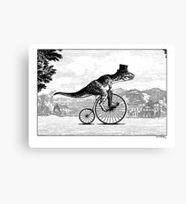 T-Rex on a Penny Farthing Canvas Print