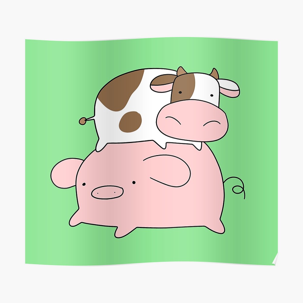 "Schwein und kleine Kuh" Poster von SaradaBoru Redbubble "Schwein und kleine Kuh" Poster von SaradaBoru Redbubble