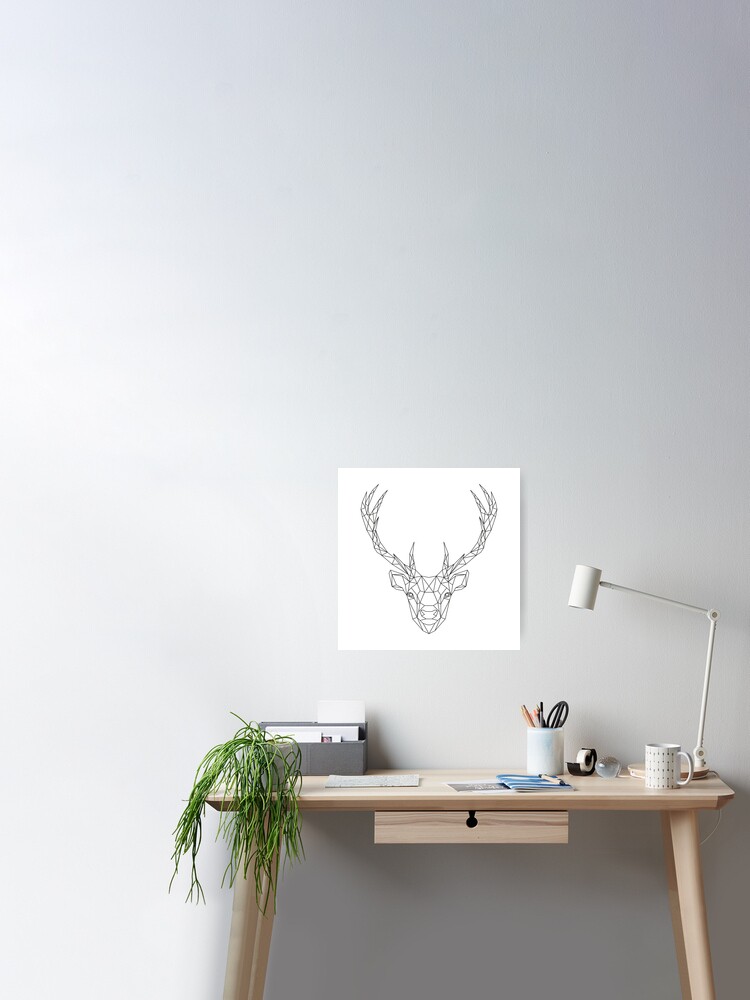 Dessin Au Trait Géométrique Deer Poster