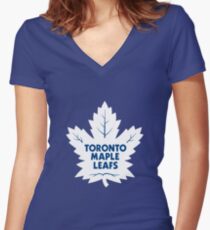 Toronto Maple Leafs Hockey Team Women's Fitted V-Neck T-Shirt