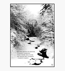 Stinson Brook - Camus Quote Print and Poster Photographic Print