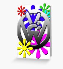 Peace hippie flowers Greeting Card