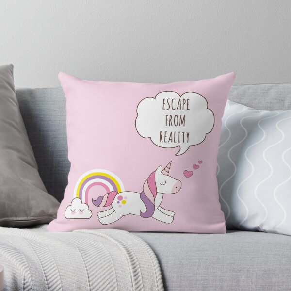 Unicorn kawaii Throw Pillow