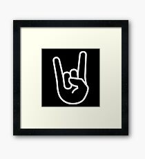 Rock out gesture Framed Print