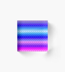 Pink Purple Blue Gradient Scales Acrylic Block