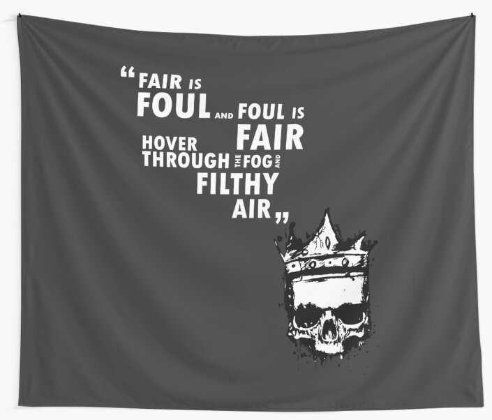 "Shakespeare Macbeth Fair is Foul" Wall Tapestries by