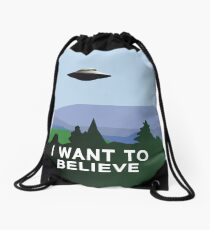 I Want to Believe Drawstring Bag
