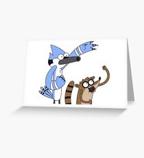 Mordecai and Rigby Greeting Card