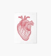 red human heart with geometric mesh pattern Art Board