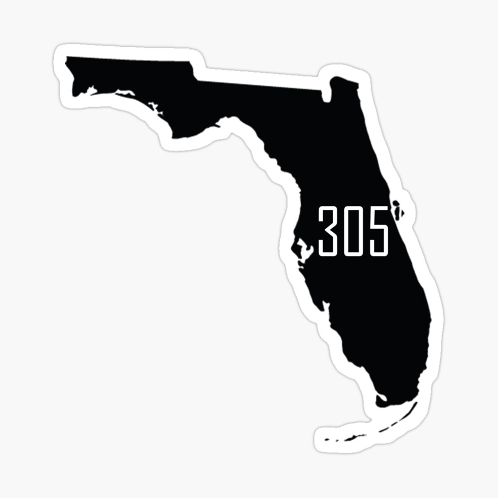 305 AREA CODE OVAL STICKER