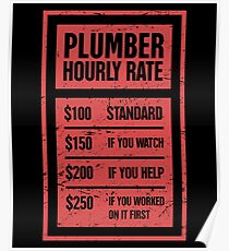 Hourly Rate | Funny Plumber Gift Poster