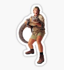 steve irwin and croc Sticker