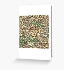 SPY cat HIDIN IN teh map Greeting Card