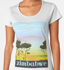 Reiseplakat Simbabwes, Frauen Premium T-Shirts