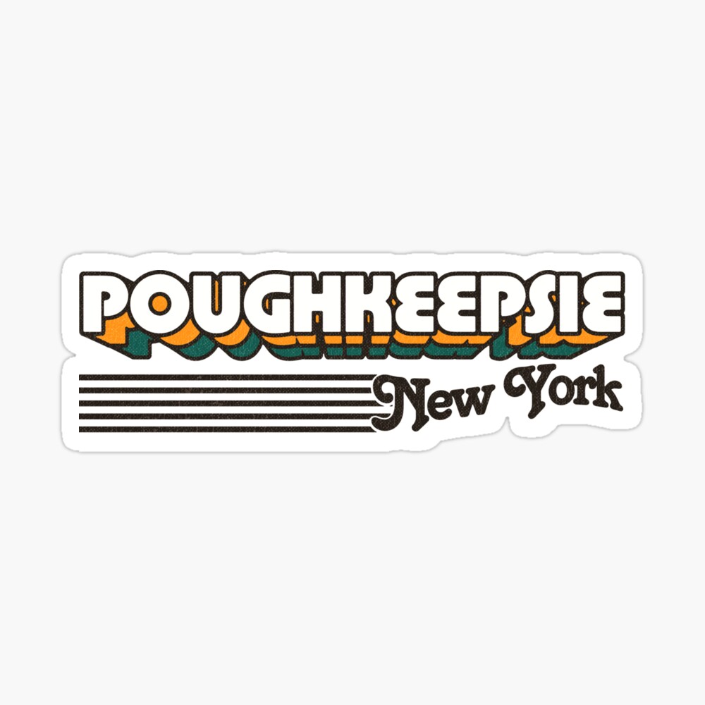 Poughkeepsie, New York | Retro Stripes Sticker