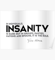 in individuals, insanity is rare - nietzsche Poster