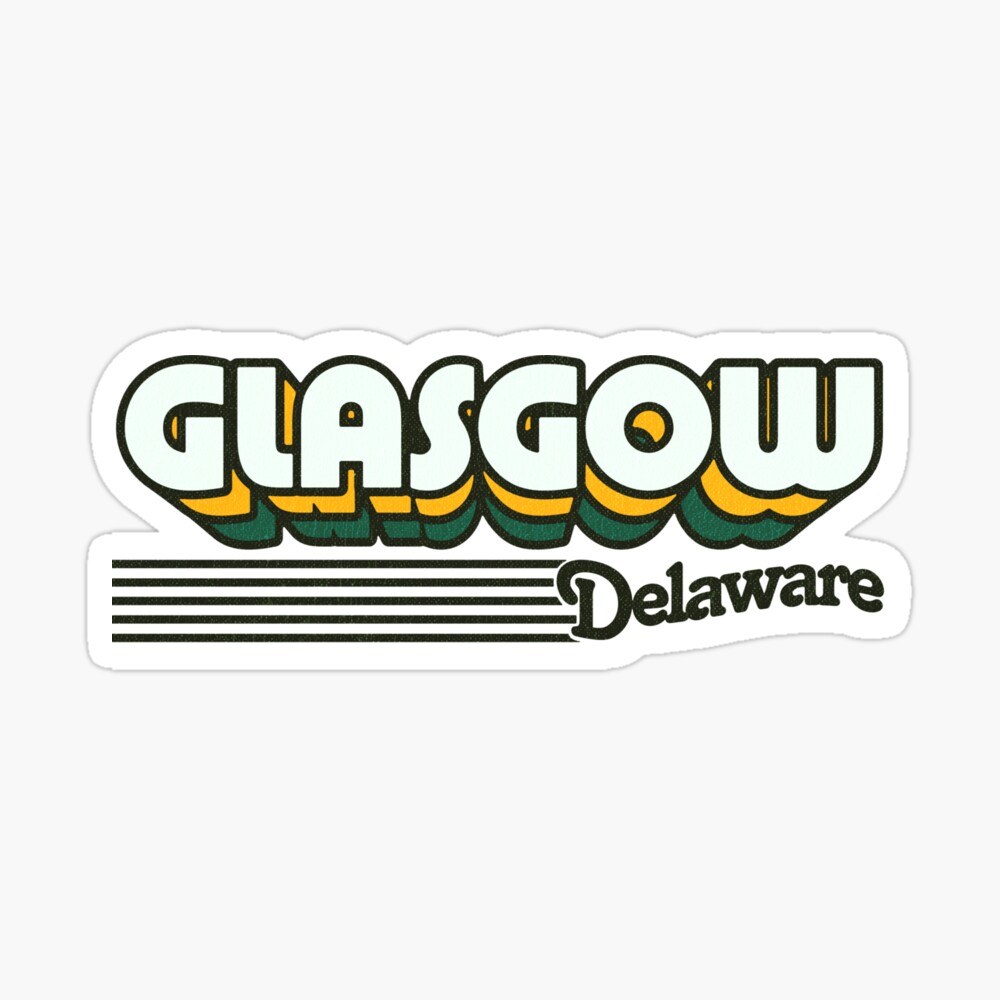 Glasgow, Delaware | Retro Stripes Sticker