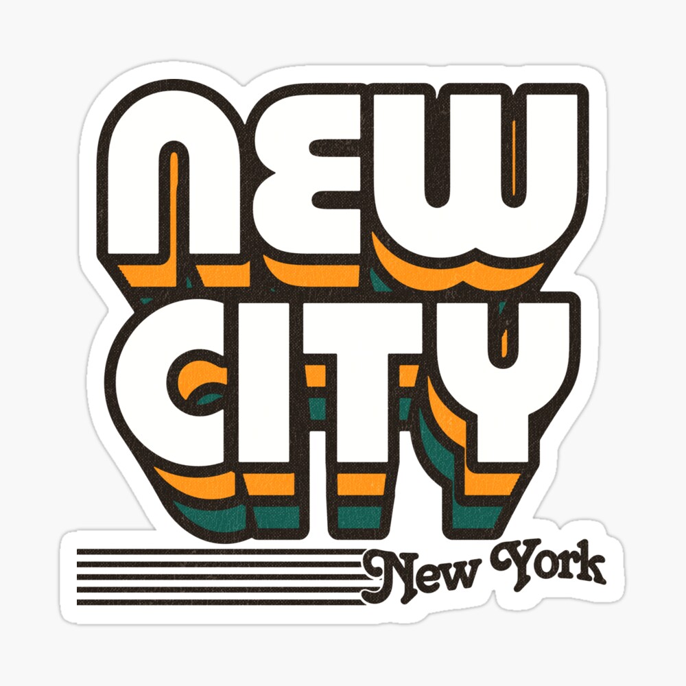 New City, New York | Retro Stripes Sticker
