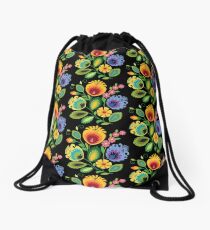 Polish Folk Art Design Drawstring Bag