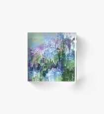 Falling Nature Glitch - Blue, Green and Ultra Violet Acrylic Block