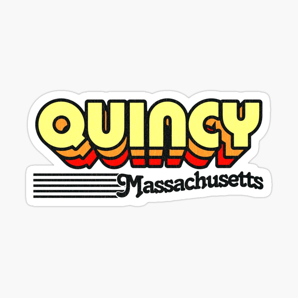 Quincy, Massachusetts | Retro Stripes Sticker