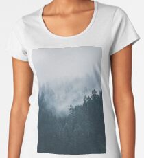 Montblanc foggy trees landscape Women's Premium T-Shirt