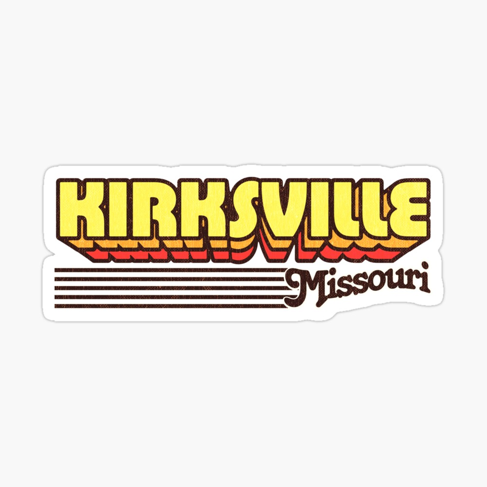 Kirksville, Missouri | Retro Stripes Sticker